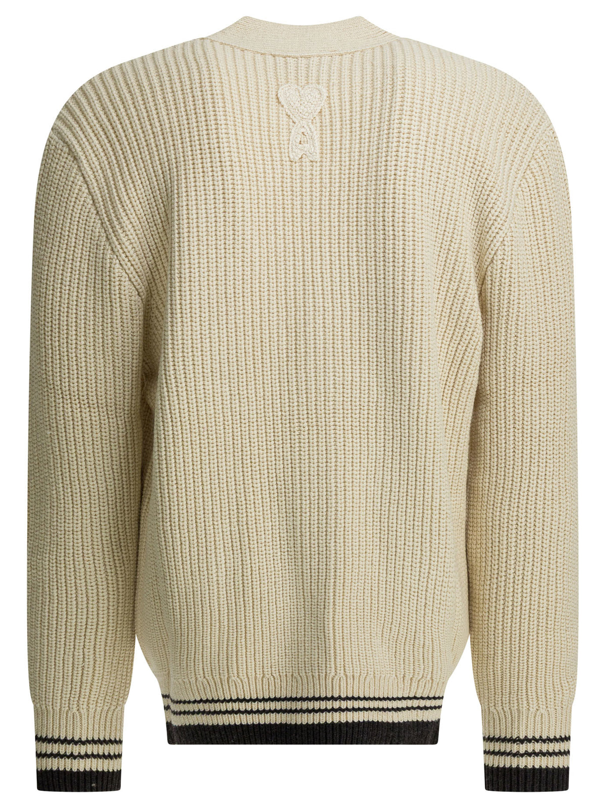 Ami Paris Wool cardigan with logo - White