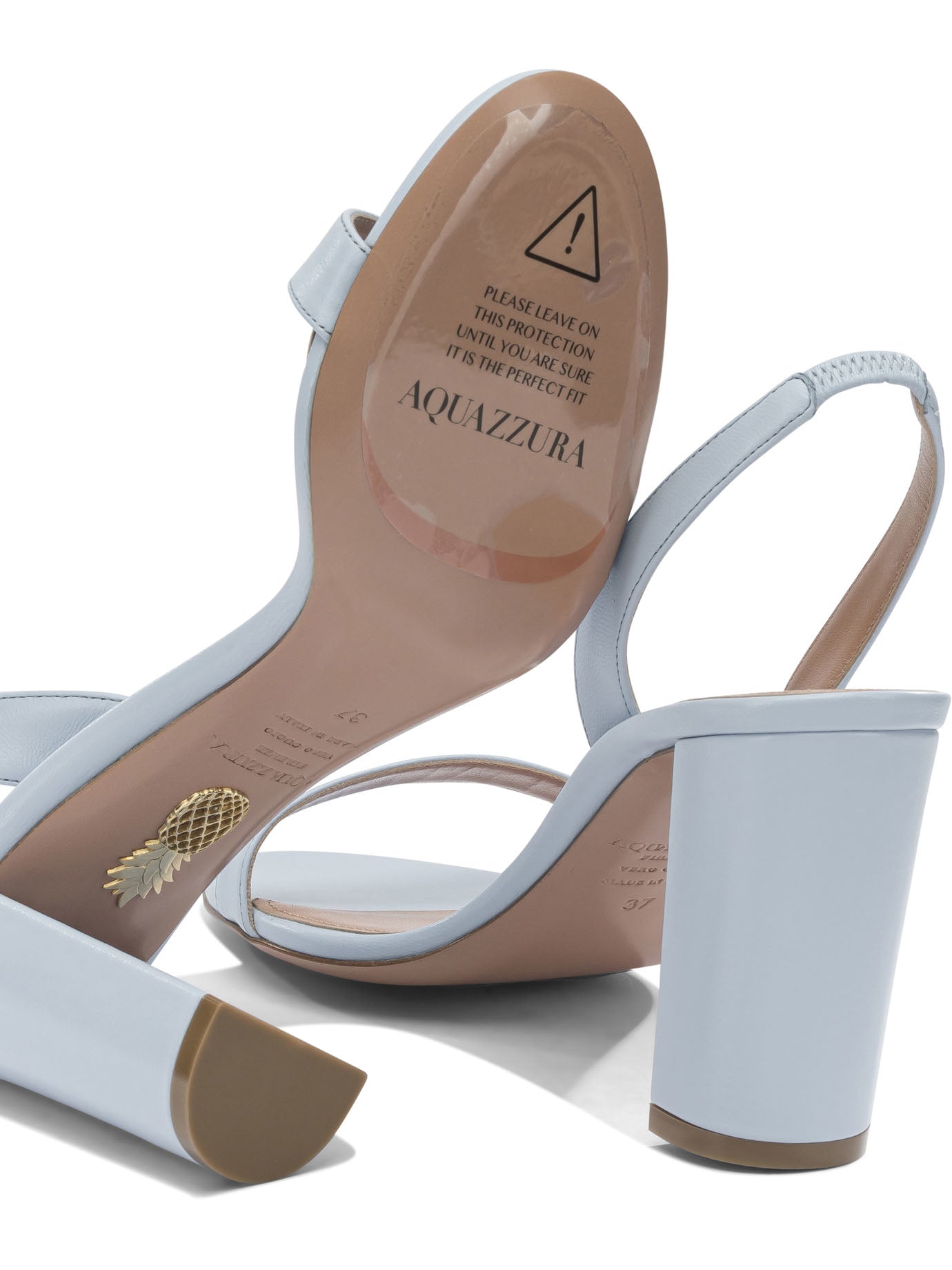 Aquazzura "So Nude Block 85mm" heeled sandals - Light Blue