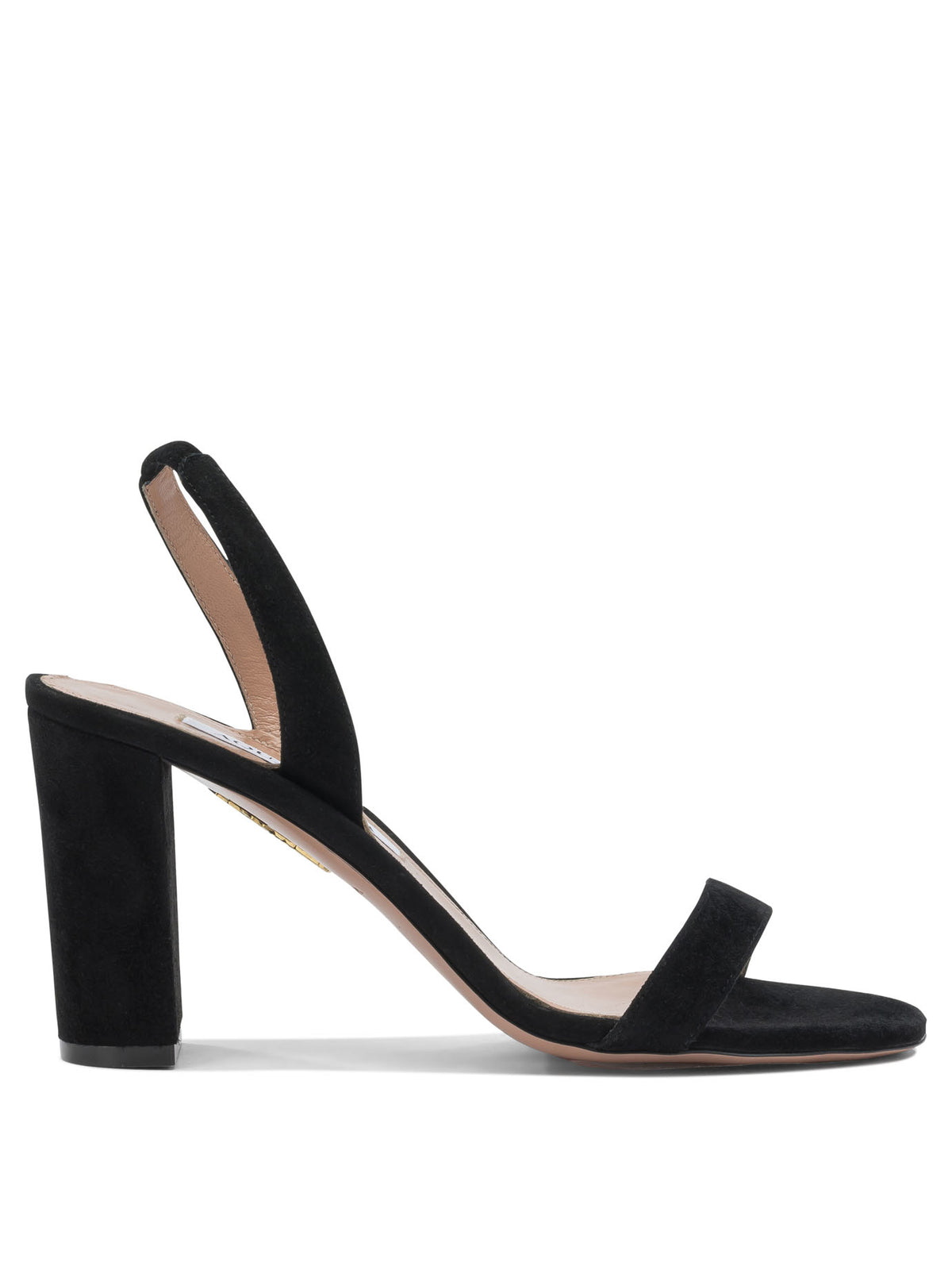 Aquazzura "So Nude Block 85mm" Heeled Sandals - Black