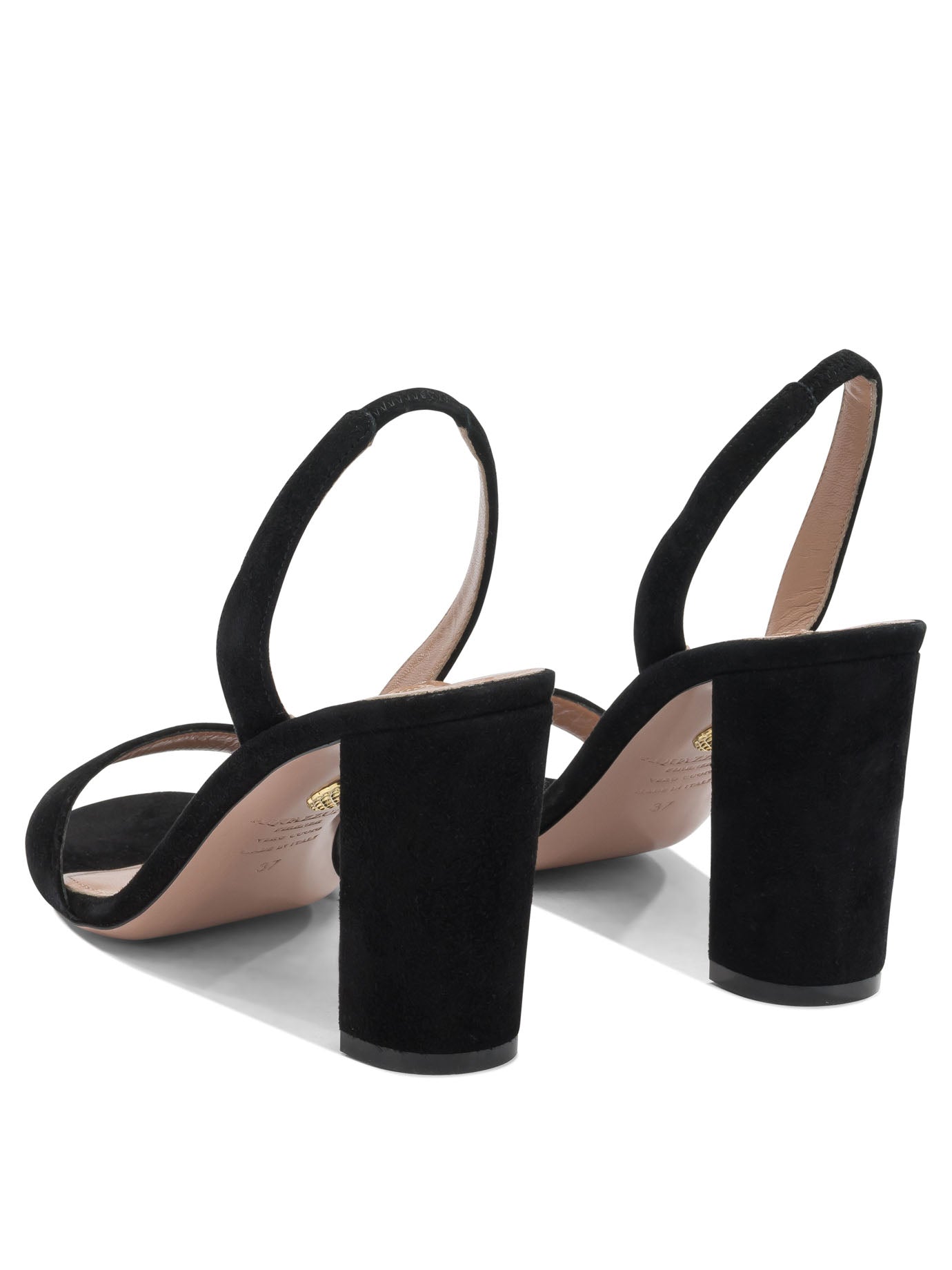 Aquazzura "So Nude Block 85mm" Heeled Sandals - Black