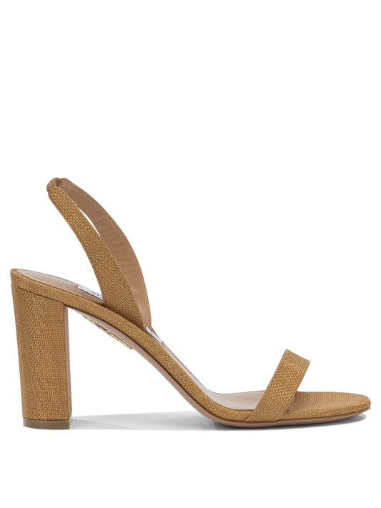 Aquazzura "So Nude Block 85mm" heeled sandals - Brown