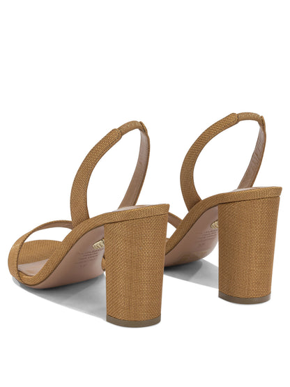 Aquazzura "So Nude Block 85mm" heeled sandals - Brown