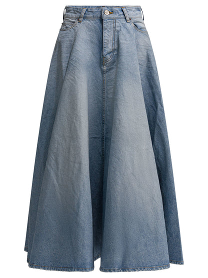 Balenciaga "Godet" Long skirt - Light Blue