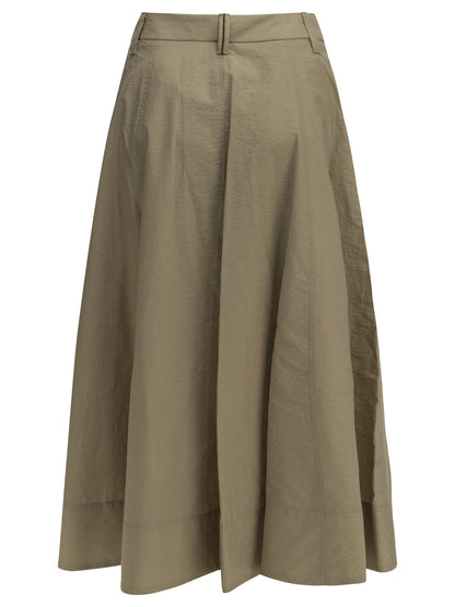 Brunello Cucinelli "Sartorial" Midi Skirt - Beige
