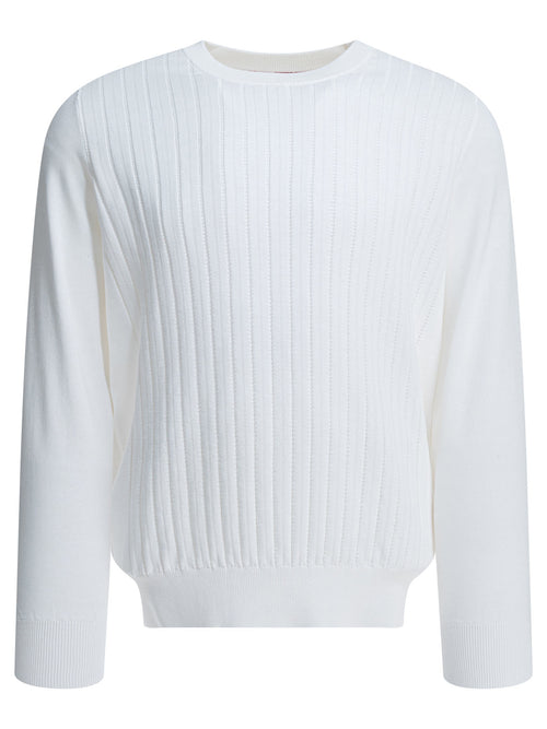 Brunello Cucinelli Ribbed crew-neck sweater - White