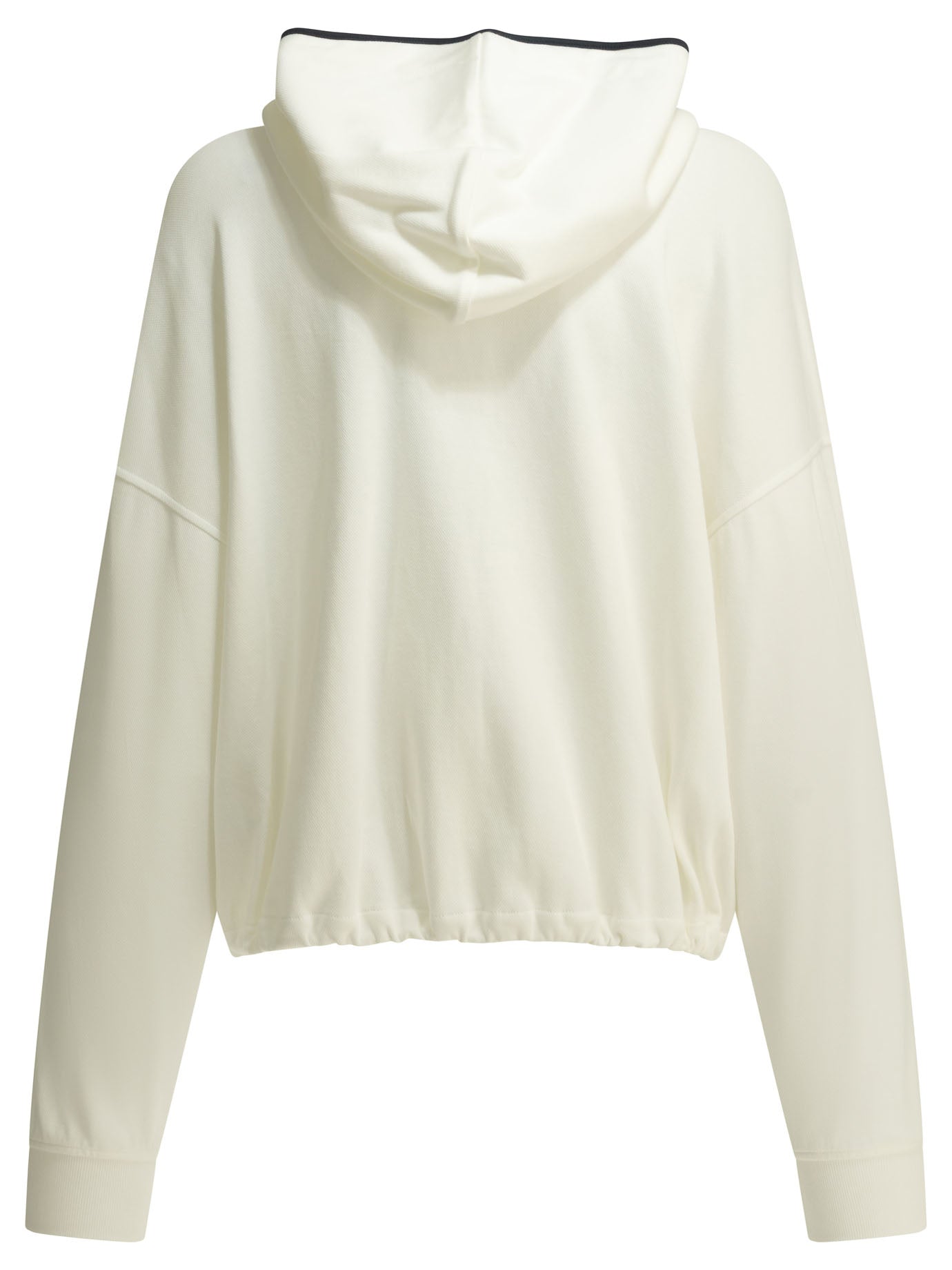 Brunello Cucinelli Zip-up Sweatshirt with Logo - White