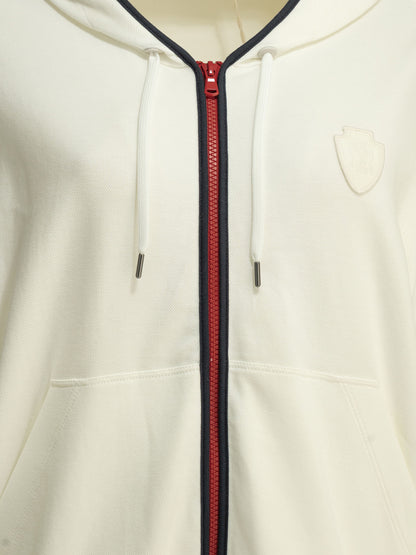 Brunello Cucinelli Zip-up Sweatshirt with Logo - White