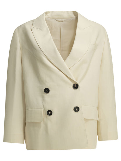 Brunello Cucinelli "Fluid" Blazer - White