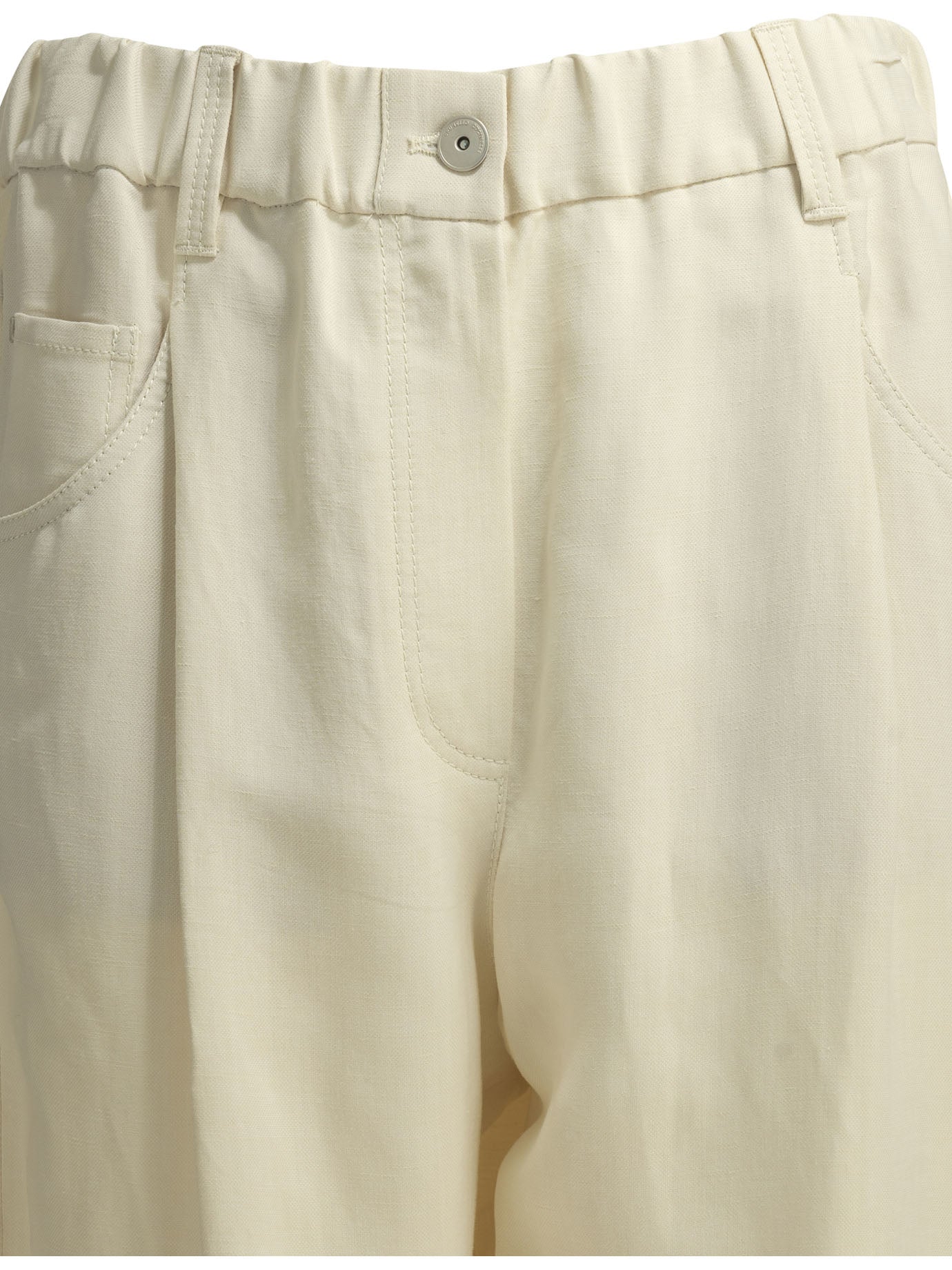Brunello Cucinelli "Fluid" Casual Pants - White