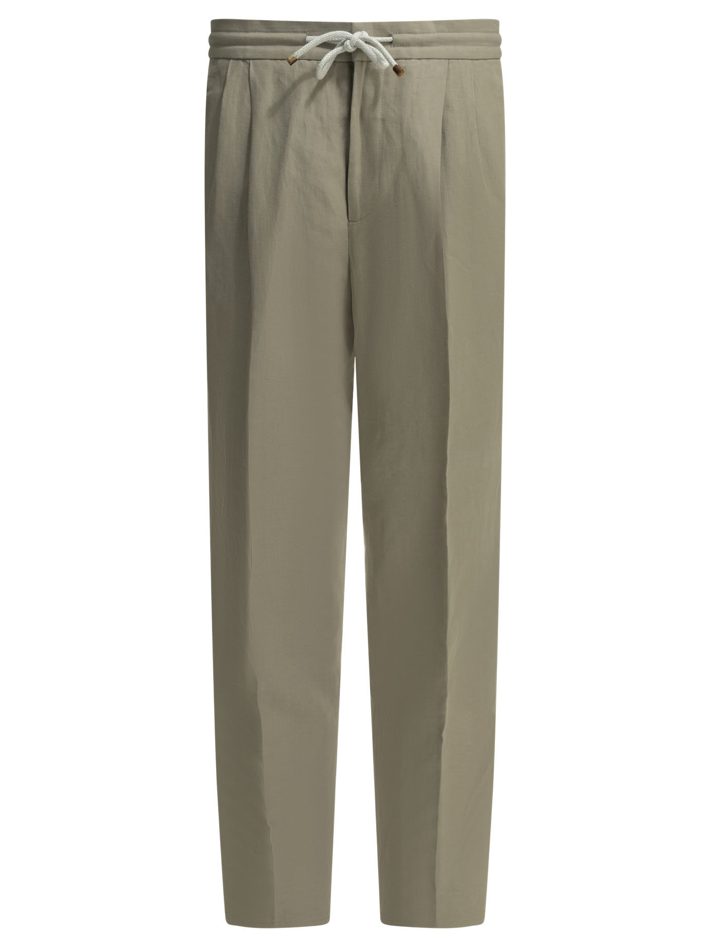 Brunello Cucinelli Casual linen and cotton pants - Beige