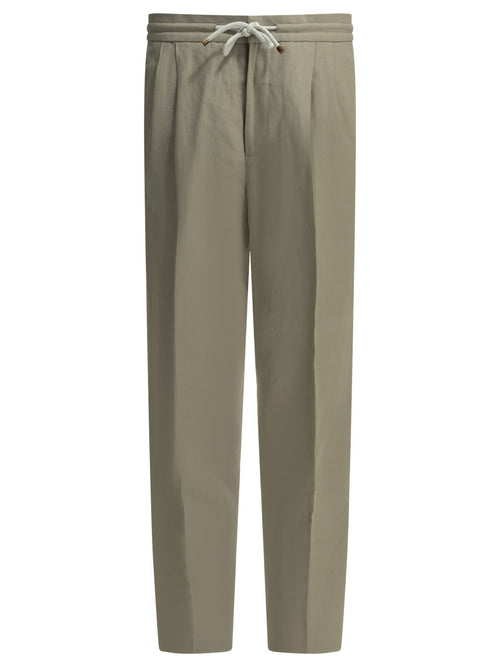 Brunello Cucinelli Casual linen and cotton pants - Beige