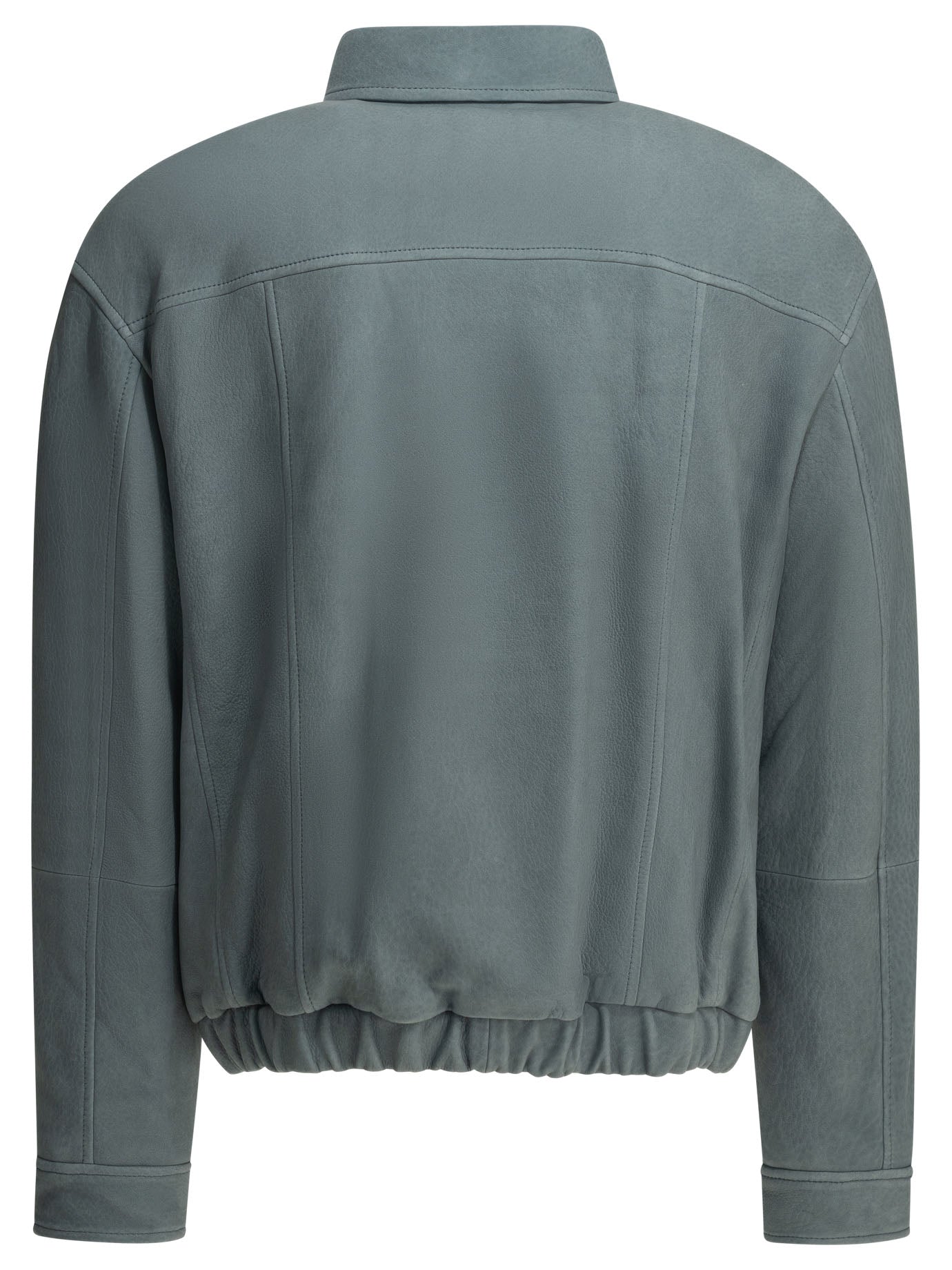 Brunello Cucinelli Nubuck leather jacket - Light Blue