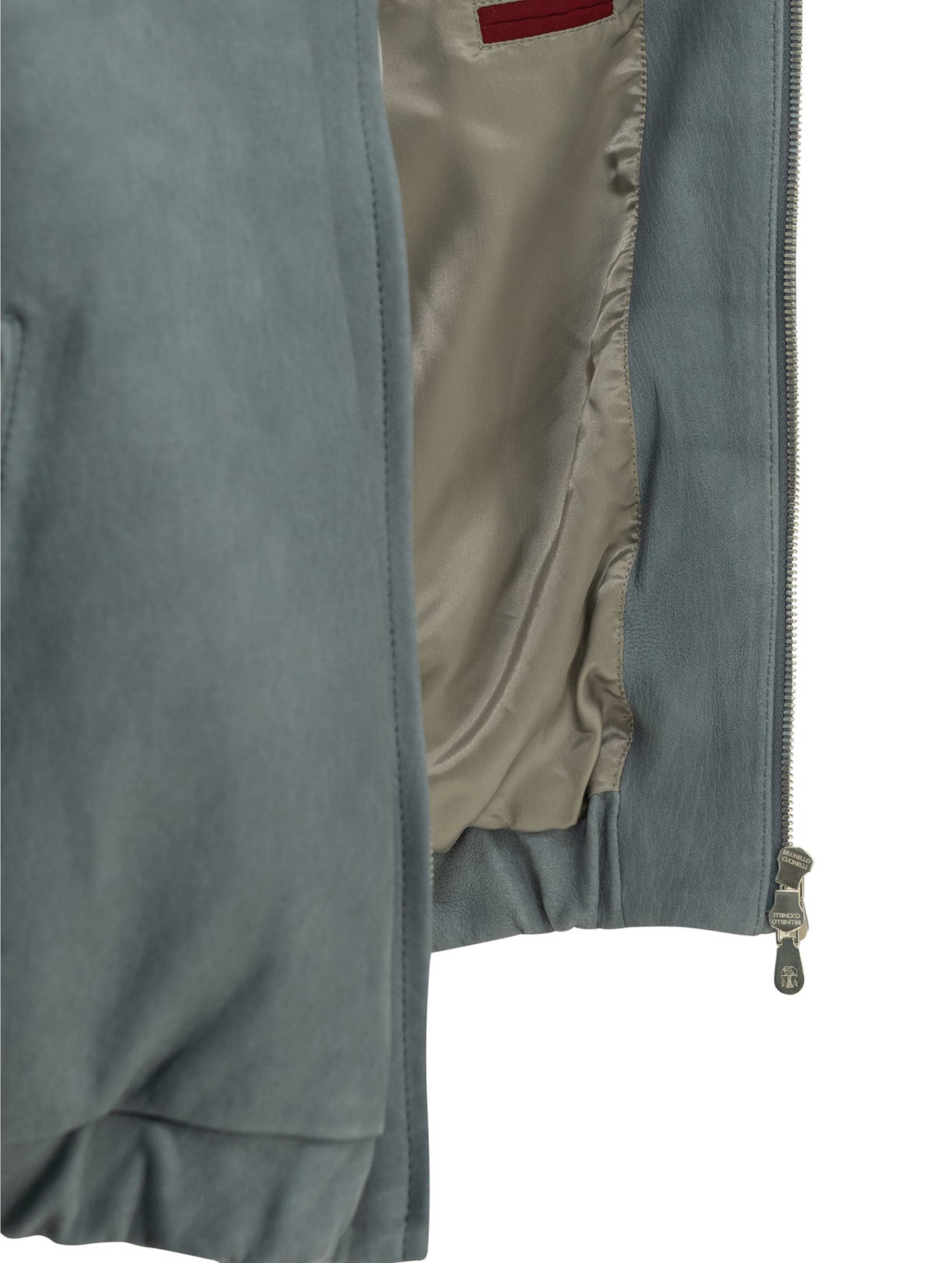 Brunello Cucinelli Nubuck leather jacket - Light Blue