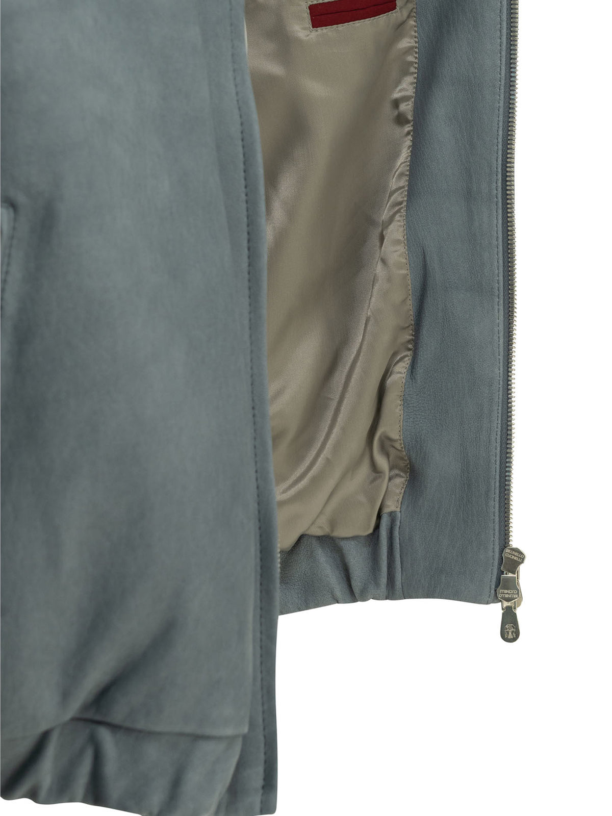 Brunello Cucinelli Nubuck leather jacket - Light Blue