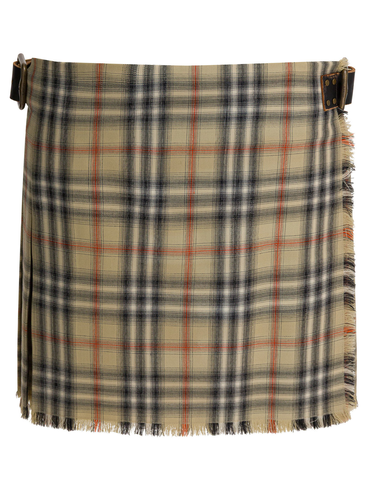 Burberry Wool "Check" mini kilt - Beige
