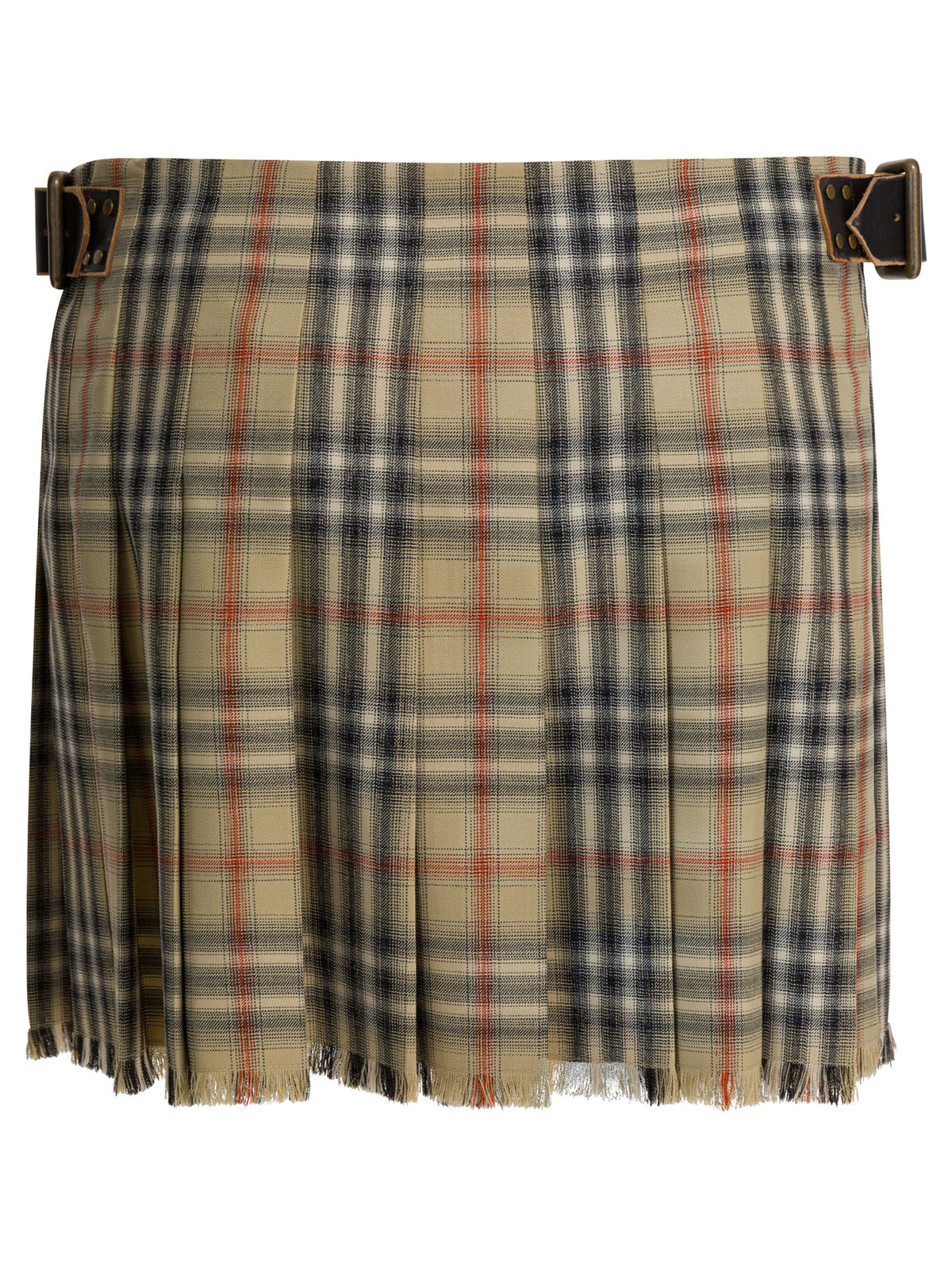 Burberry Wool "Check" mini kilt - Beige