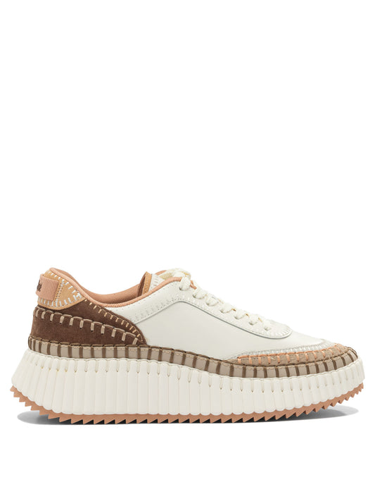 Chloé "Nama" Low-Top Sneakers - Beige