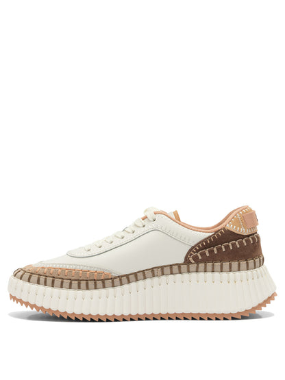 Chloé "Nama" Low-Top Sneakers - Beige