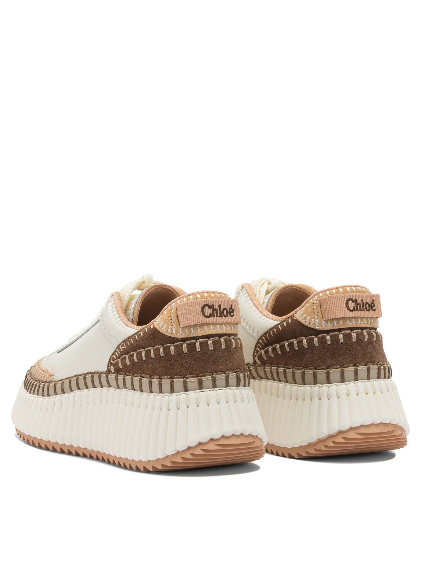 Chloé "Nama" Low-Top Sneakers - Beige