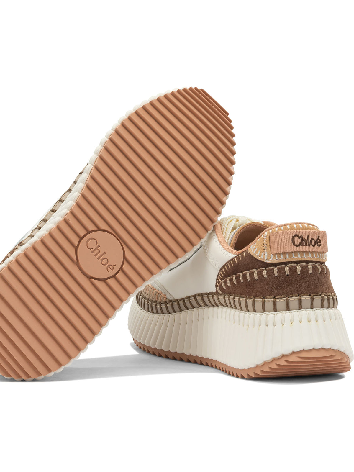 Chloé "Nama" Low-Top Sneakers - Beige