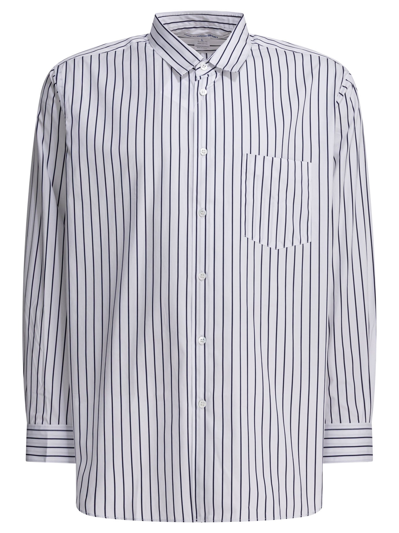 Comme Des GarçOns Forever Striped cotton shirt - White