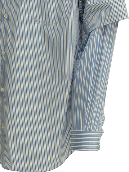 Comme Des GarçOns Homme Striped casual shirt - Light Blue