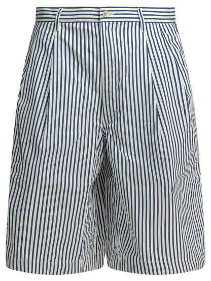 Comme Des GarçOns Shirt Formal striped shorts - White