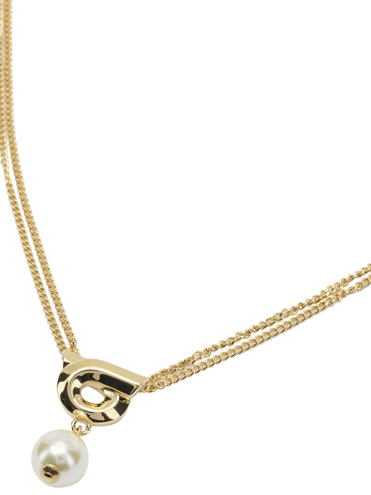 Ferragamo "Gancini" necklace with pearl - Gold