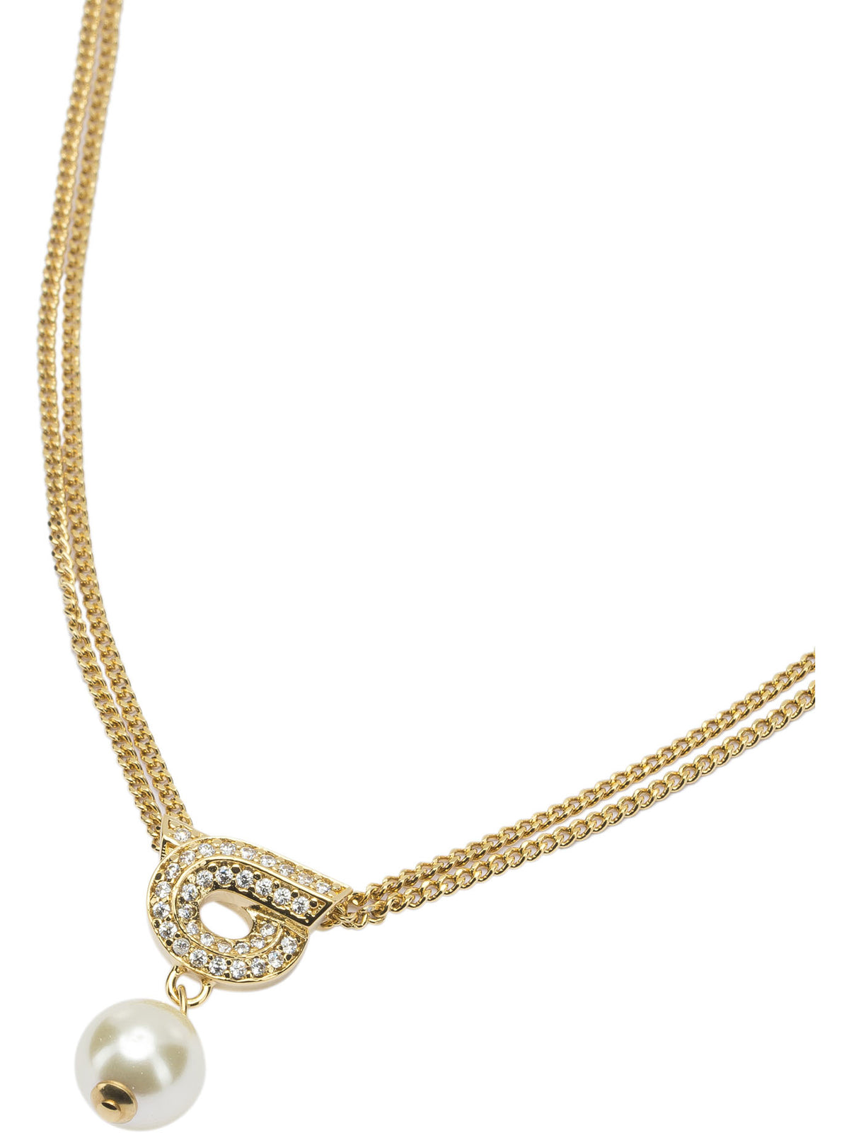 Ferragamo "Gancini" necklace with pearl - Gold