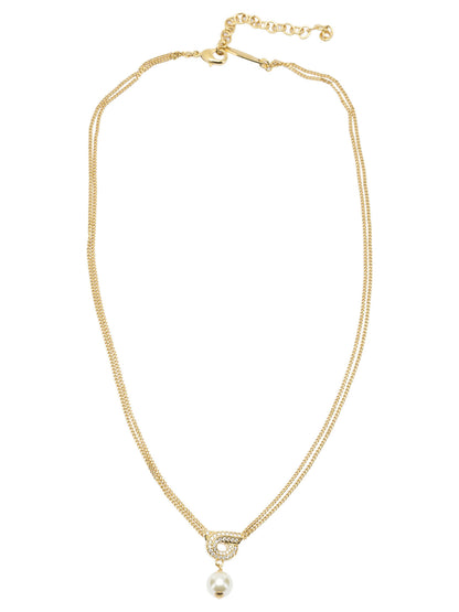 Ferragamo "Gancini" necklace with pearl - Gold