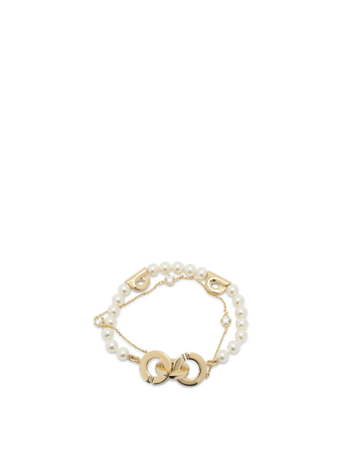 Ferragamo Double strand bracelet with pearls - Gold