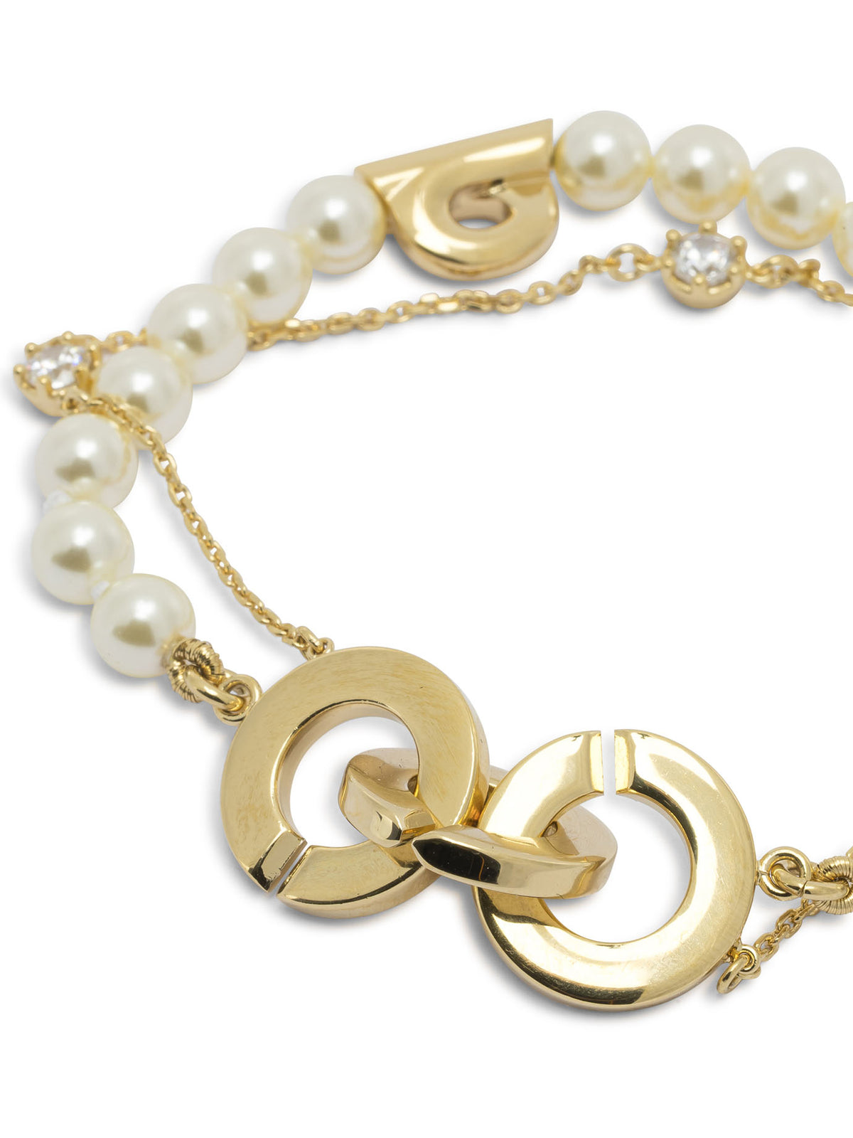 Ferragamo Double strand bracelet with pearls - Gold