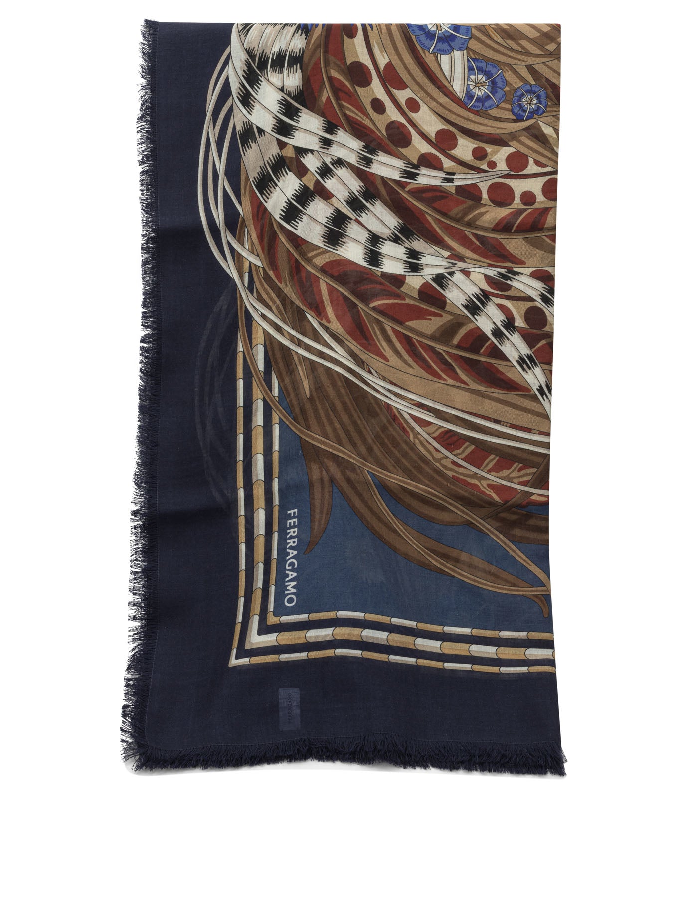 Ferragamo "Rooster" cashmee blend scarf - White