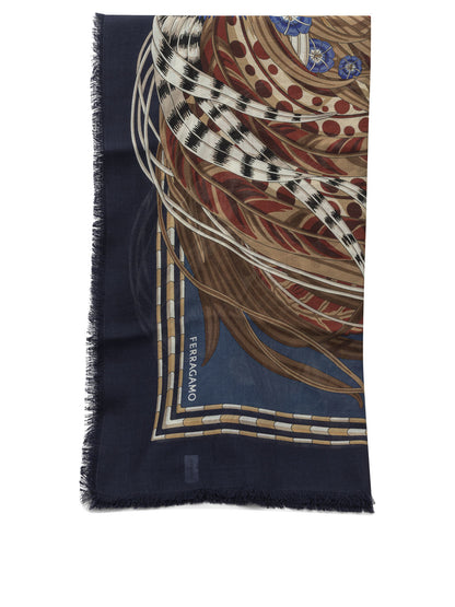 Ferragamo "Rooster" cashmee blend scarf - White