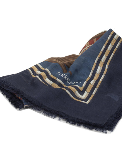 Ferragamo "Rooster" cashmee blend scarf - White