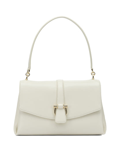 Ferragamo Leather shoulder bag with flap - White
