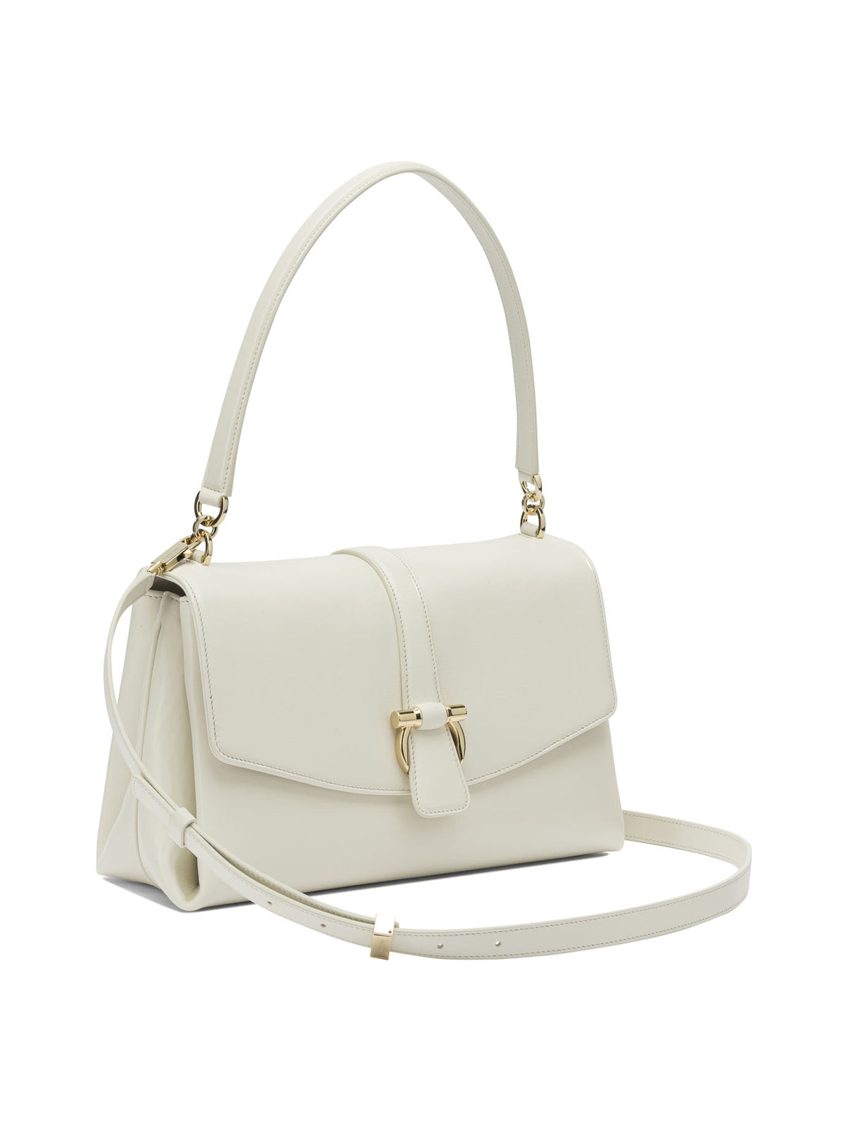 Ferragamo Leather shoulder bag with flap - White