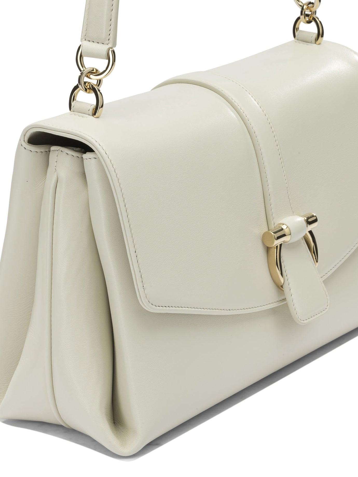 Ferragamo Leather shoulder bag with flap - White