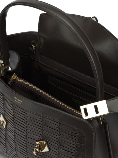 Ferragamo Medium "Hug Soft" Hand Bag - Brown