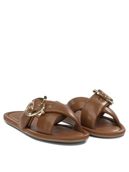 Ferragamo "Elyzia" slides - Brown