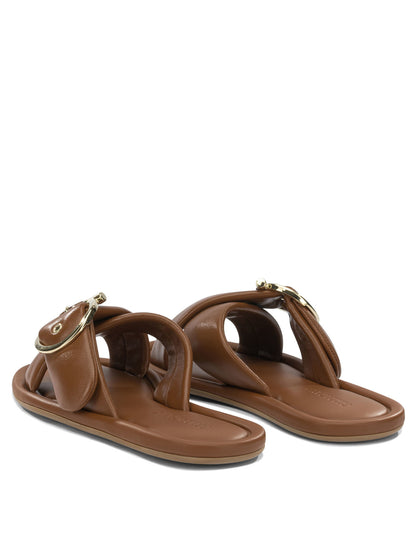 Ferragamo "Elyzia" slides - Brown