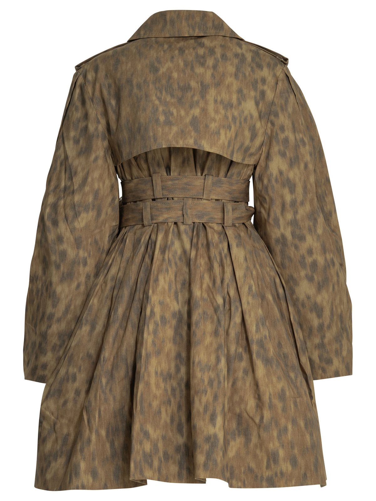 Ganni Animal print trench coat - Beige