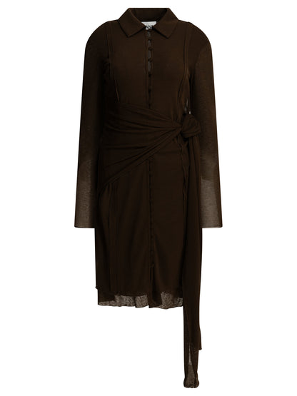 Ganni Short chemise dress - Brown