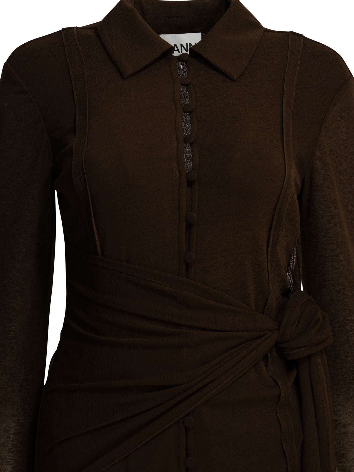 Ganni Short chemise dress - Brown