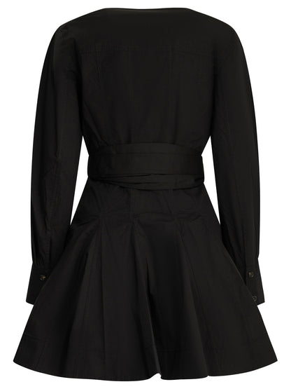 Ganni Short chemise dress - Black