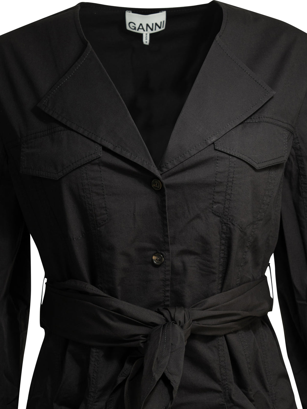 Ganni Short chemise dress - Black