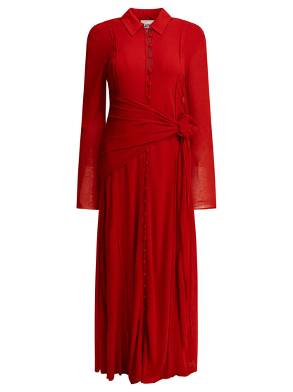 Ganni Long chemise dress - Red