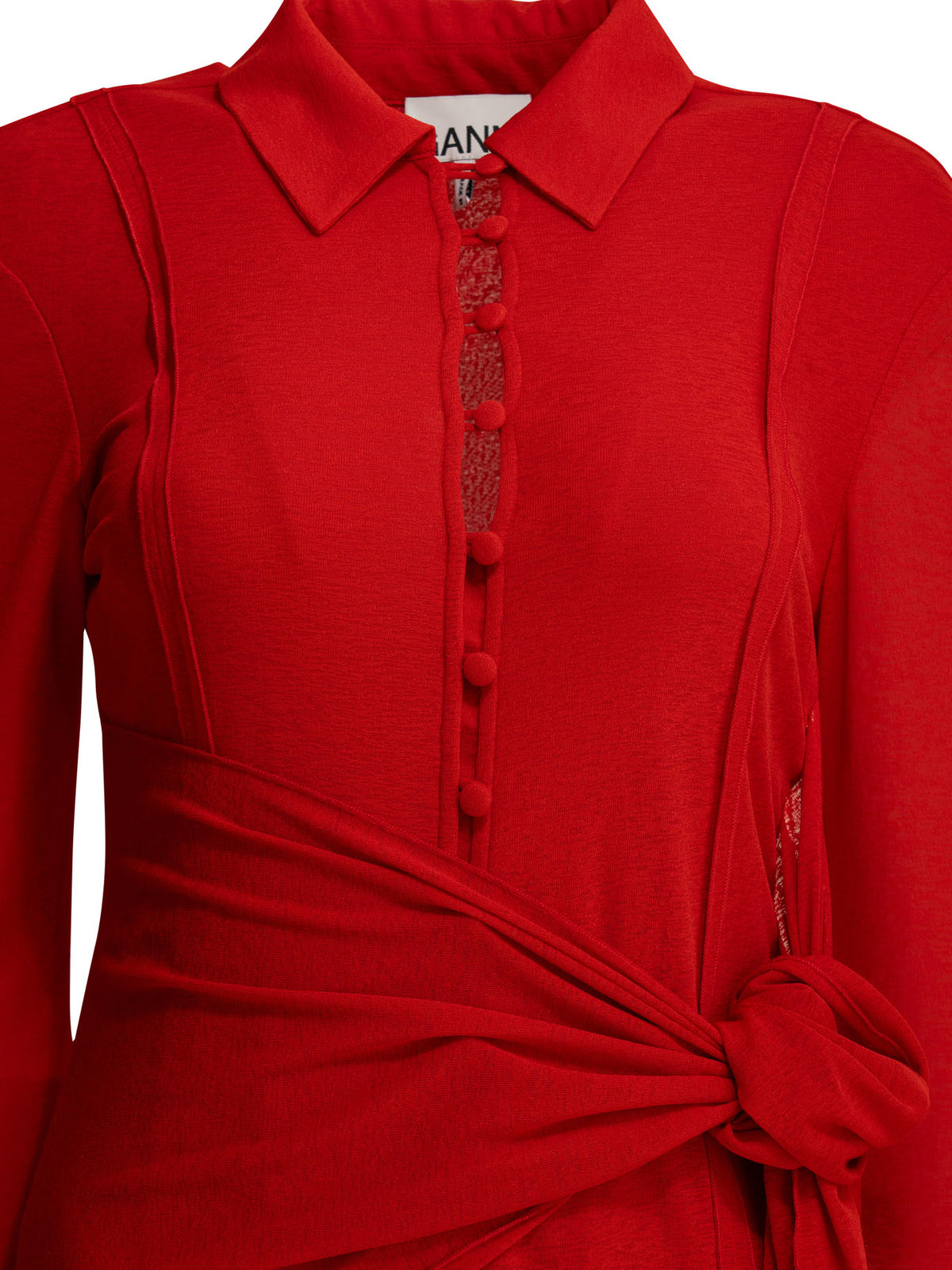 Ganni Long chemise dress - Red