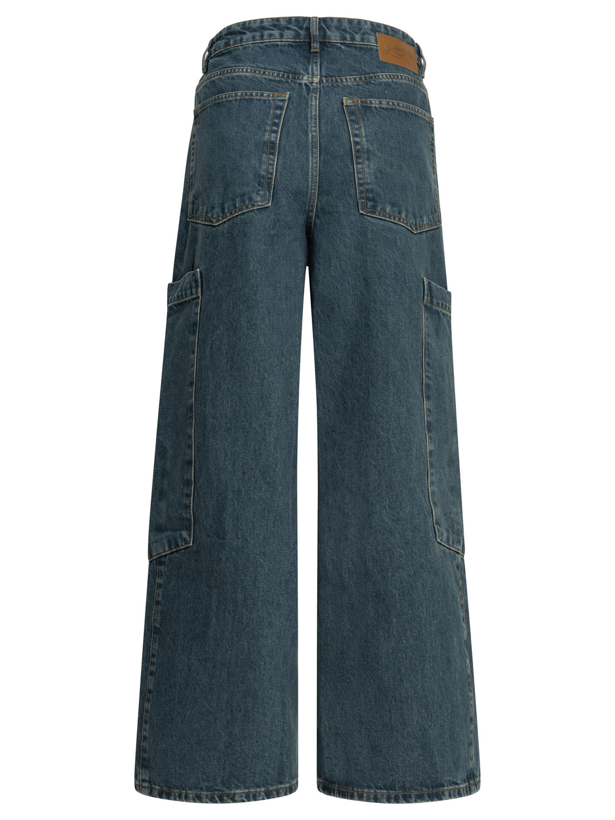 Ganni "Baggy Cargo" wide leg jeans - Blue