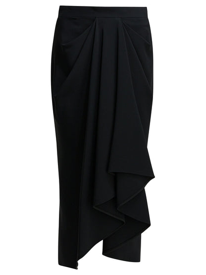 Givenchy Draped crepe cady midi skirt - Black
